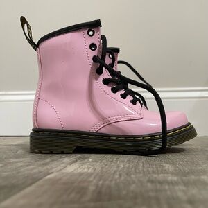 Dr. Martens Pink and Black Lace-Up Ankle Boot